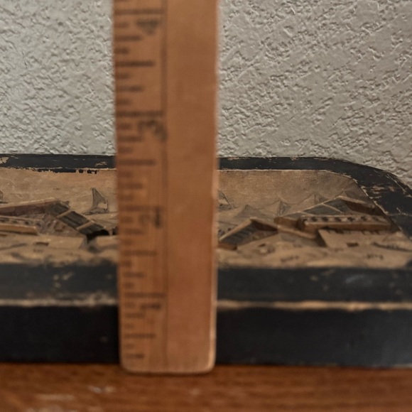 Vintage 60s German Chalet 3D Art/Picture Wood Carved Garantiert Handarbeit MCM - Picture 12 of 12